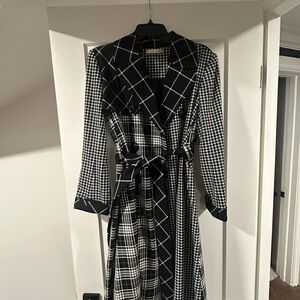 Alice + Olivia Monochrome Checkered Coat